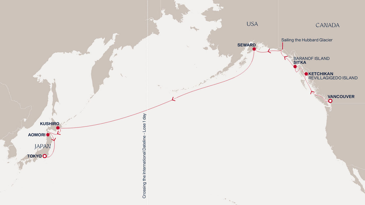 Plavba od majestátních ledovců k japonské grácii